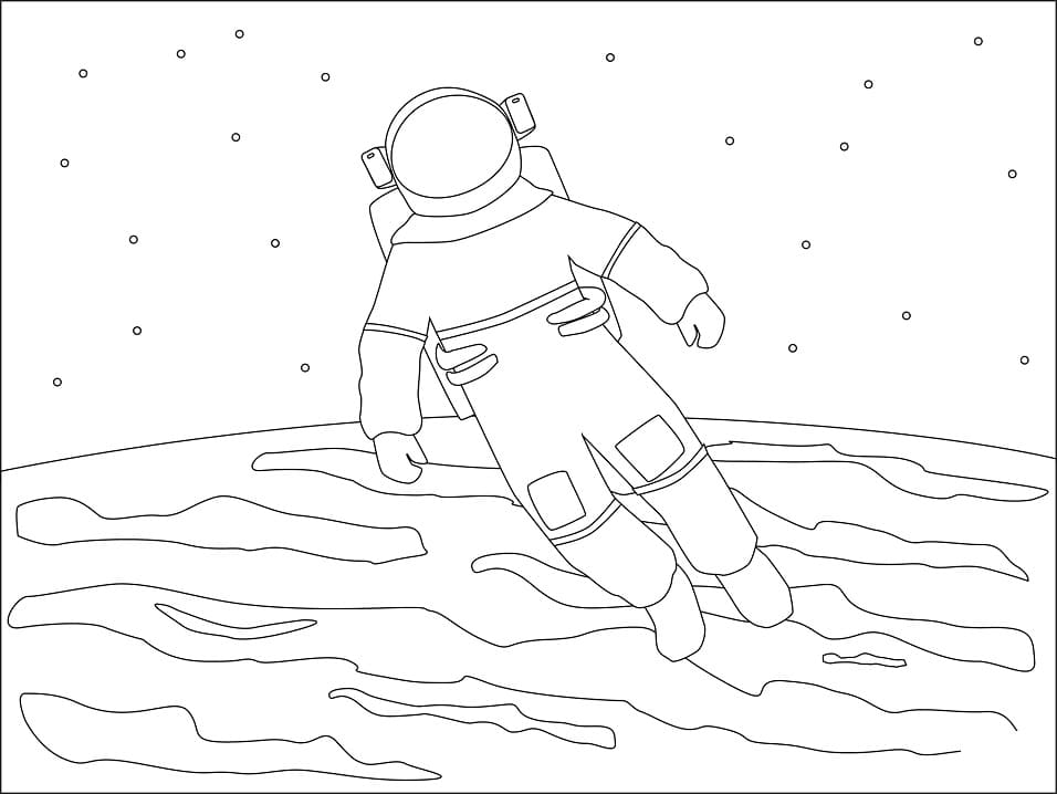 Desenho Astronauta Simples para Colorir