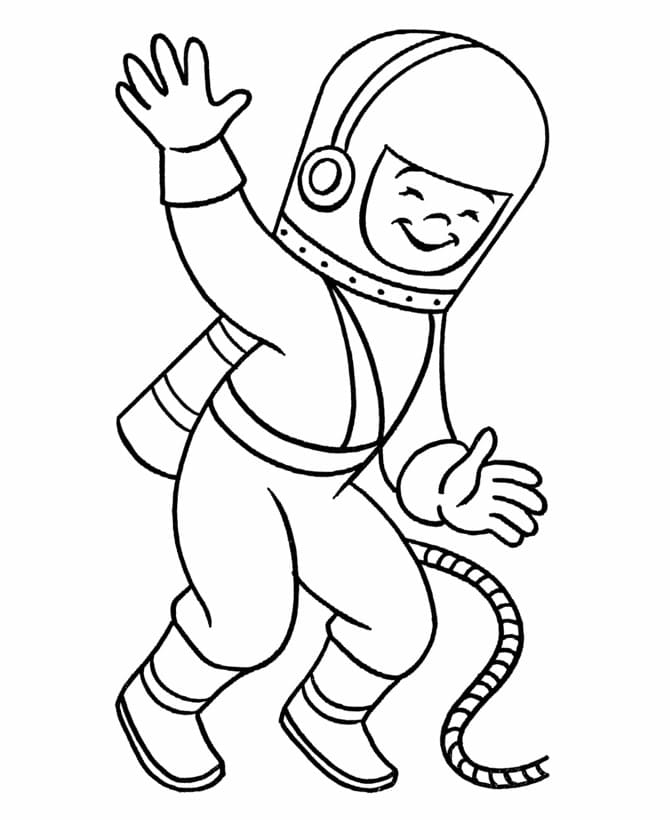Desenho Astronauta Sorrindo para Colorir