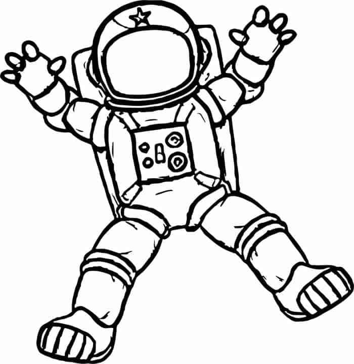 Desenho de Astronauta Aventurá no Espaço para Colorir
