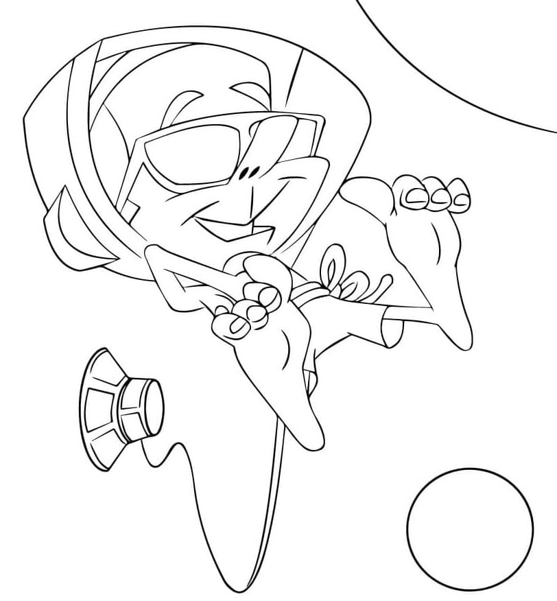 Desenho de Astronauta Flutuando Descalço no Espaço para Colorir