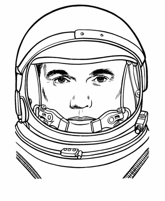 Desenho de Capacete de Astronauta para Colorir