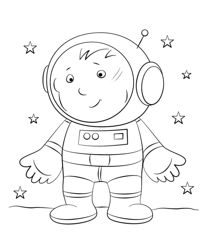 Desenho de Menino Astronauta para Colorir Grátis