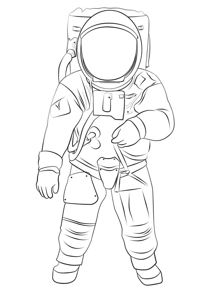Desenho de um Astronauta para Desenhar e Colorir Fácil