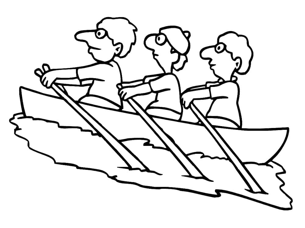 Desenho de Barco a Remo Download Grátis para Colorir