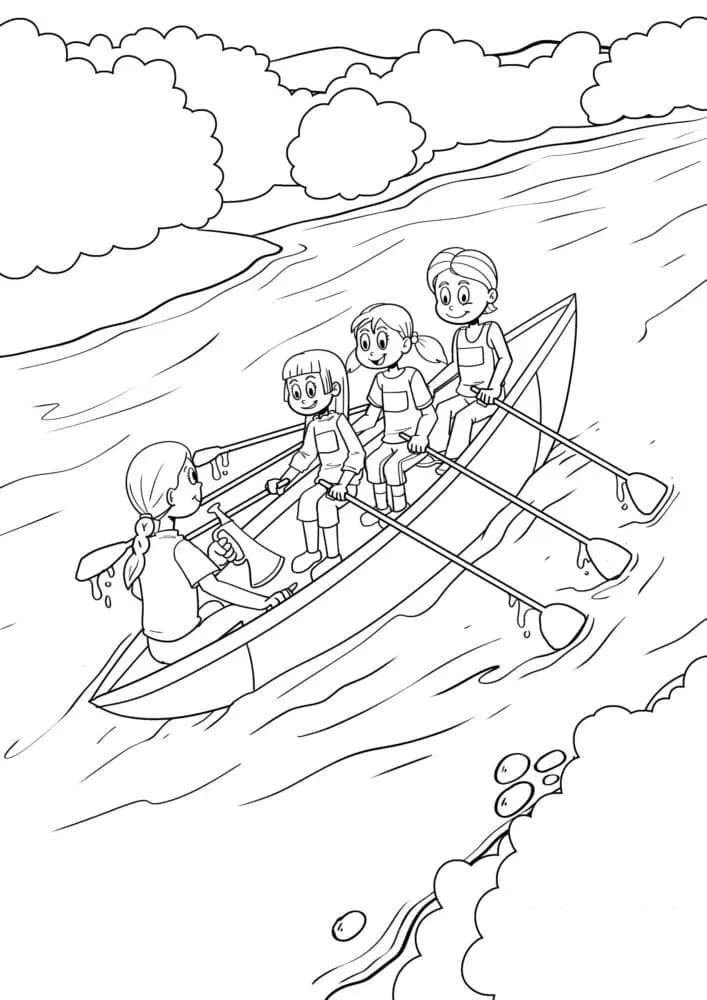 Desenho de Barco a Remo Download Pdf para Colorir