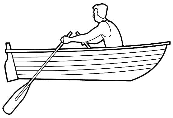 Desenho de Barco a Remo para Colorir e Imprimir Grátis