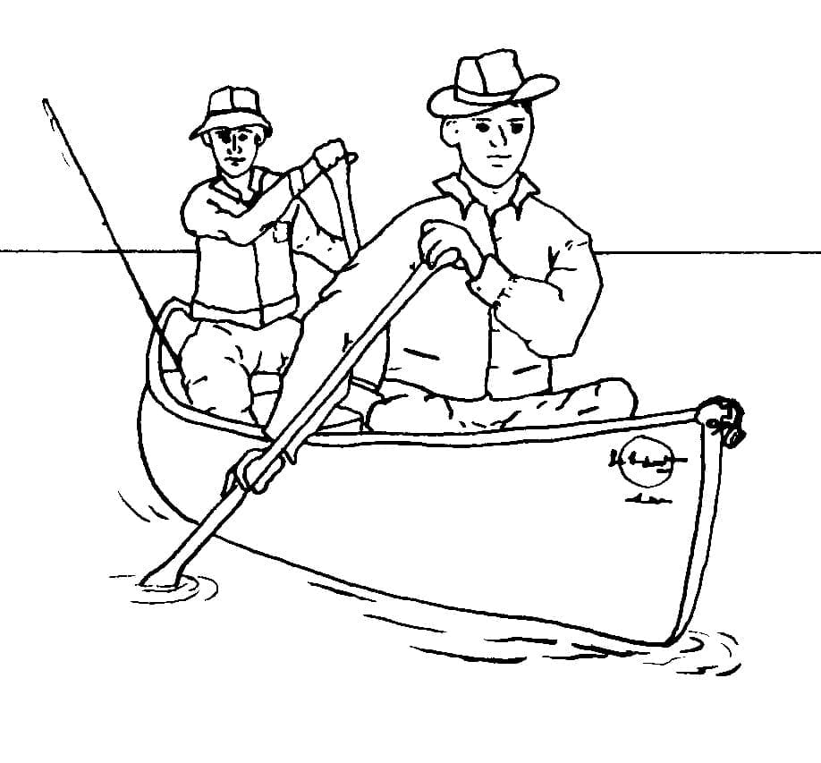 Desenho de Barco a Remo para Colorir Online Pdf