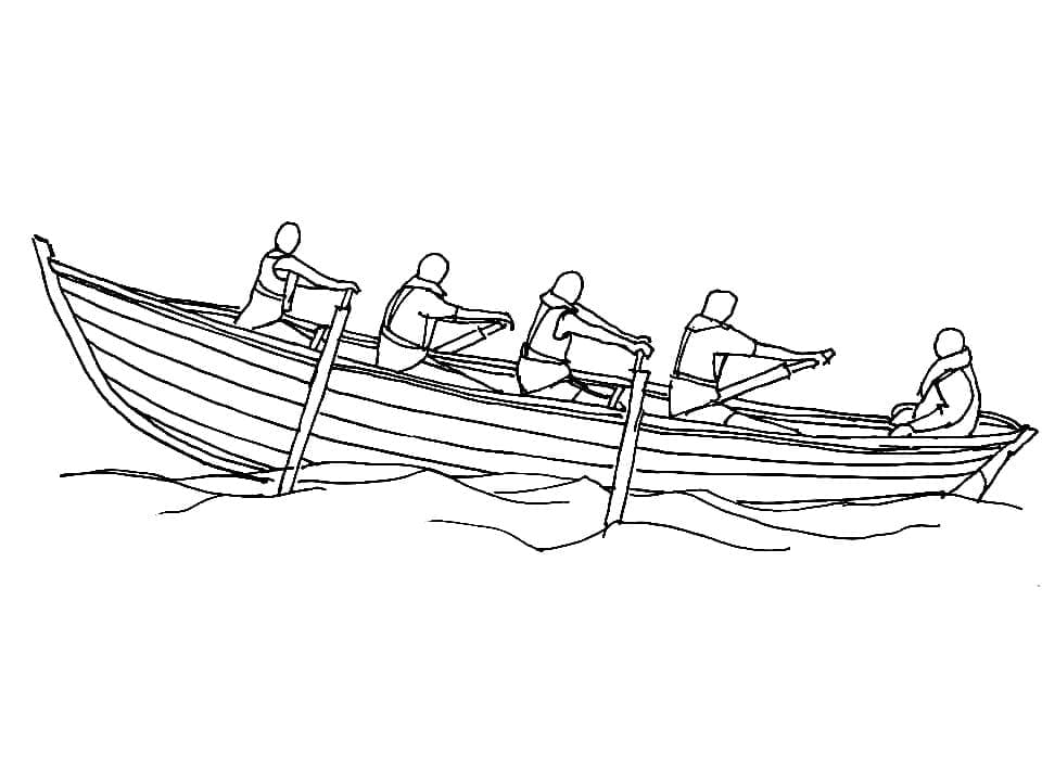 Desenho de Barco a Remo para Colorir Pdf Imprimivel