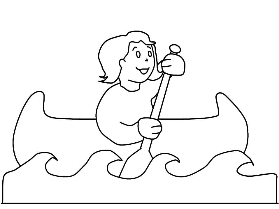Desenho de Barco a Remo para Imprimir Pdf Grátis
