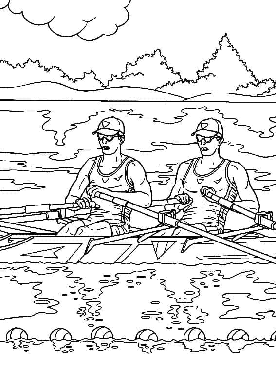 Desenho de Barco a Remo Pdf Imprimivel para Colorir