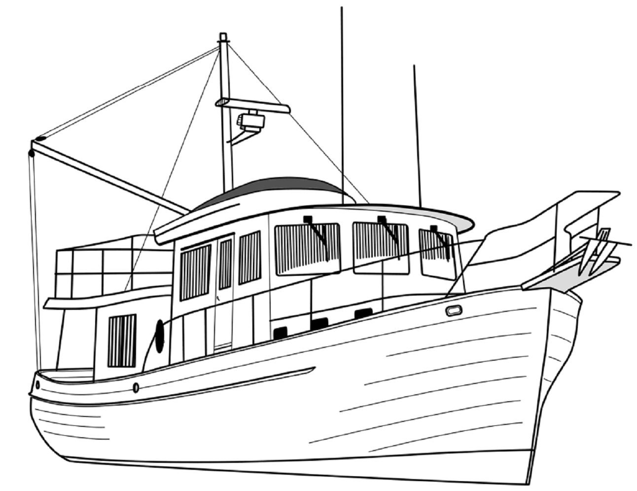 Desenho de Barco Imprimivel Pdf para Colorir