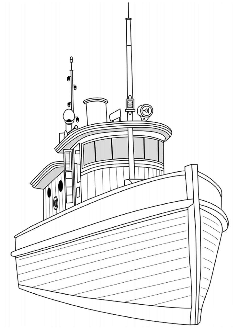Desenho de Barco Pdf Grátis para Colorir