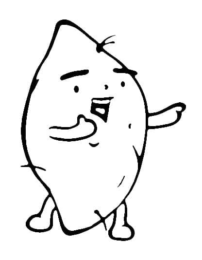 Desenho de Batata Doce Hilariante para Colorir