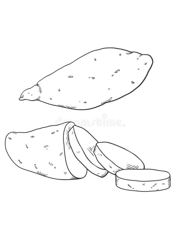 Desenho de Batata Doce Imprimivel para Colorir