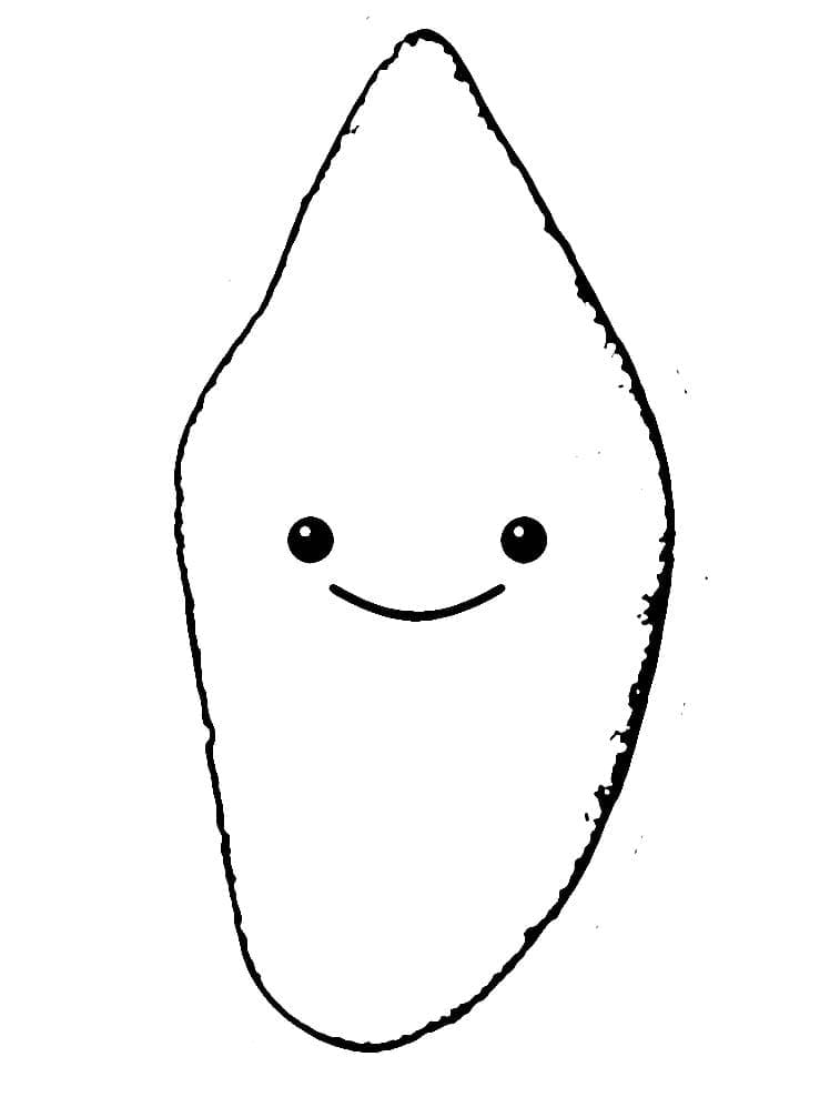 Desenho de Batata Doce Sorridente para Colorir