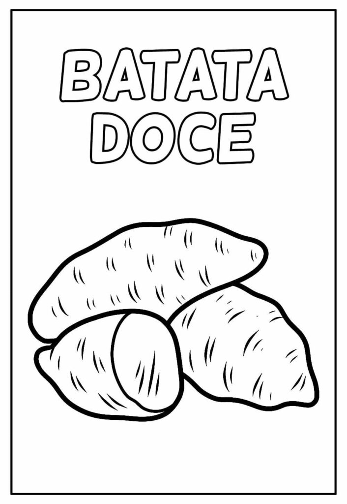 Desenho de Imagem de Batata Doce para Colorir