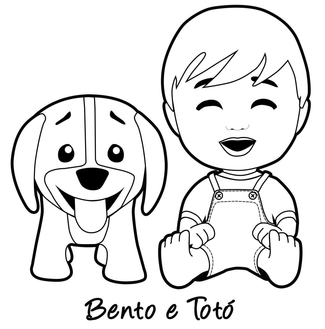 Desenho Bento e Toto para Colorir