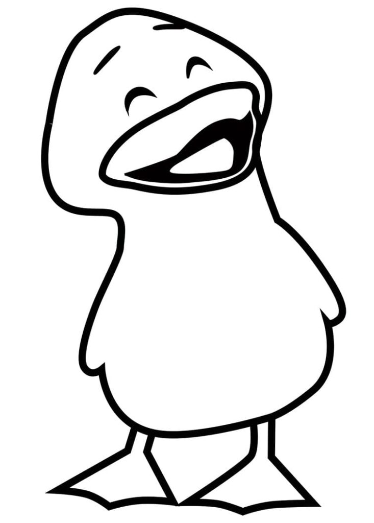 Desenho Patinho Amarelo para Colorir