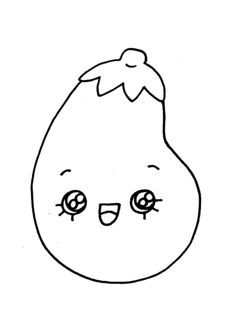 Desenho Berinjela Adorável para Colorir