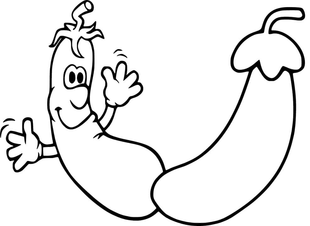 Desenho Berinjela Engracada para Colorir Desenho Berinjela Engracada para Colorir