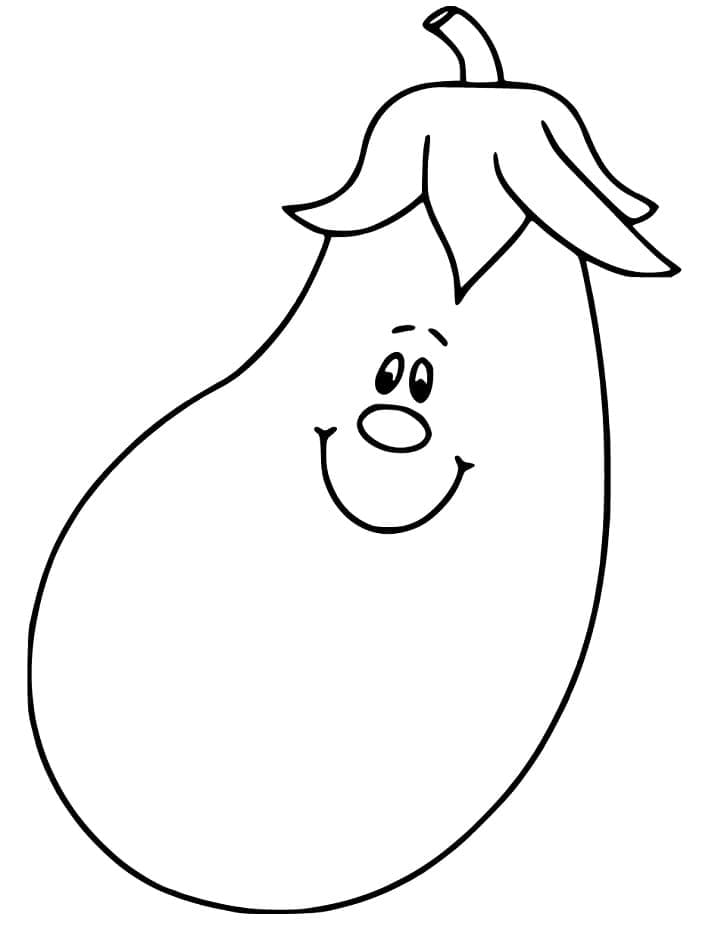 Desenho Berinjela Sorrindo para Colorir