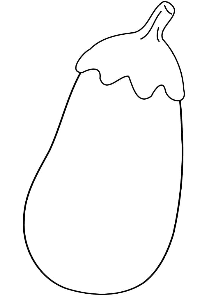 Desenho de Berinjela para Colorir com Tinta Guache para Imprimir