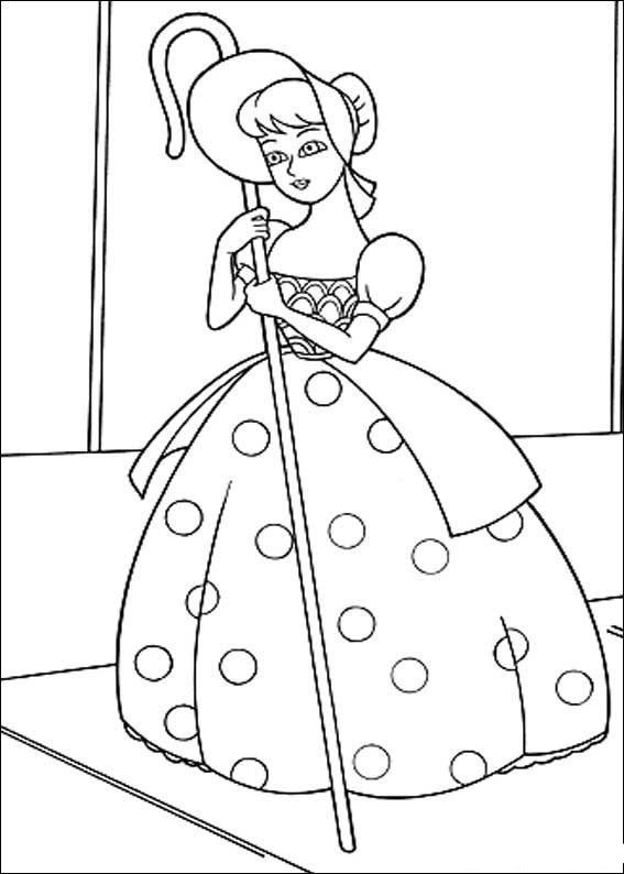 Desenho de Betty Bo Peep para Colorir com Giz de Cera