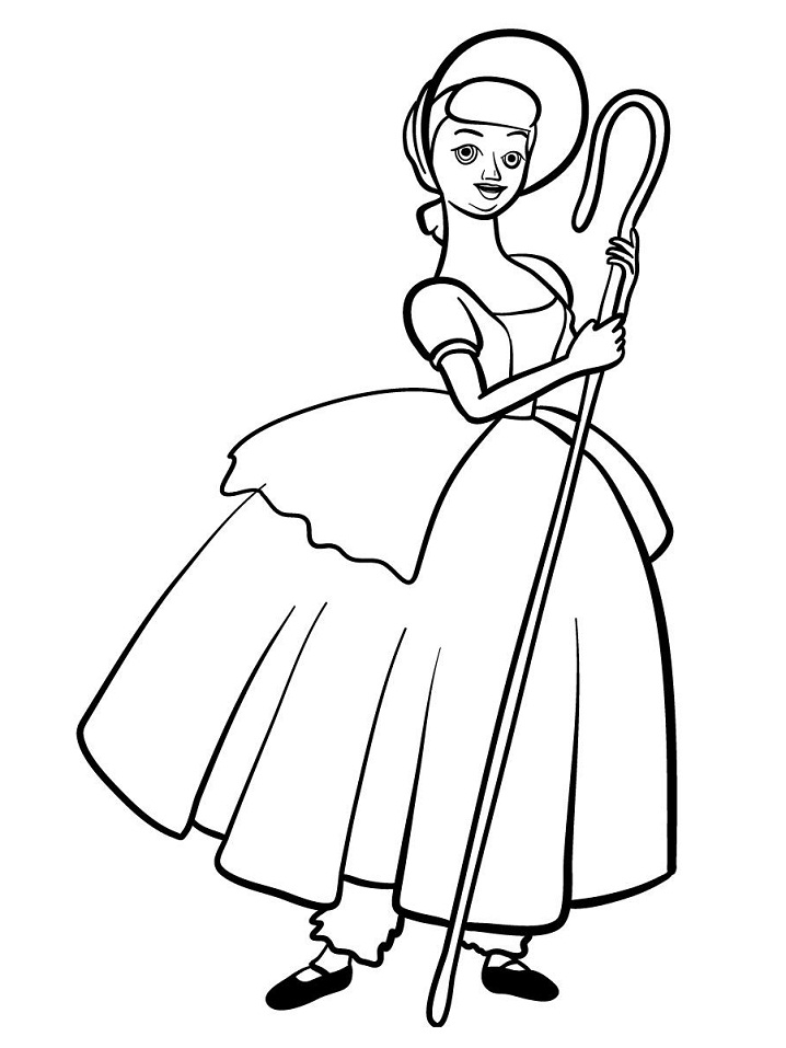 Desenho de Betty Bo Peep para Pintar com Lápis de Cor