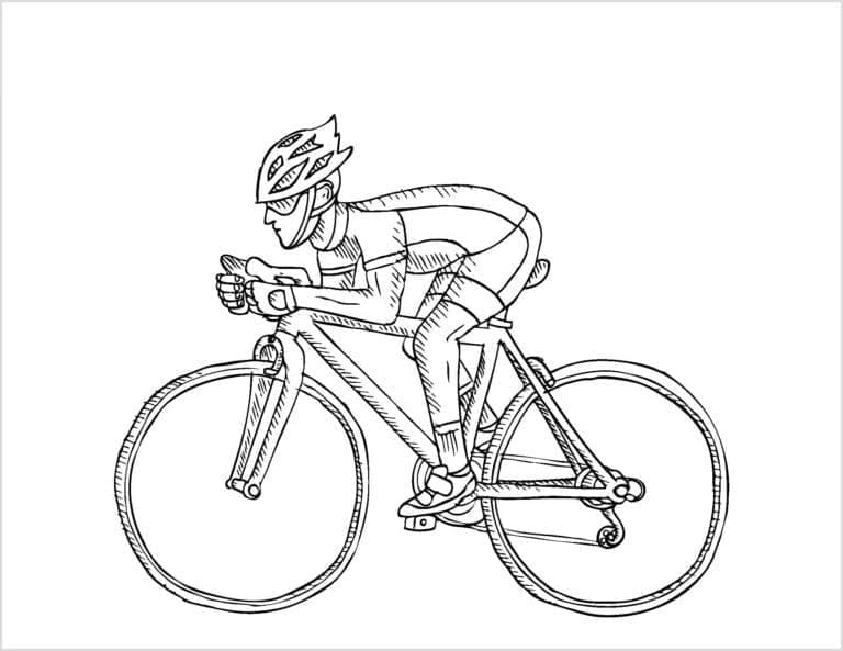 Desenho de Andar de Bicicleta para Colorir