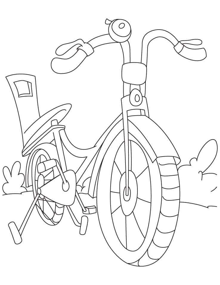Desenho de Bicicleta Básica para Colorir