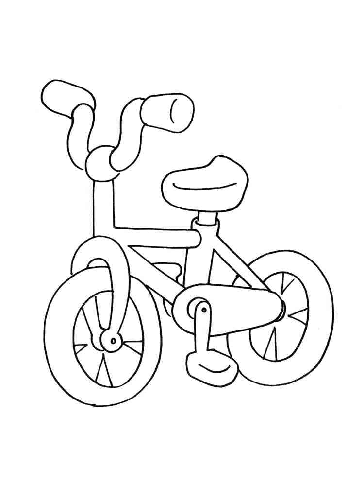 Desenho de Bicicleta Infantil Fofa para Colorir