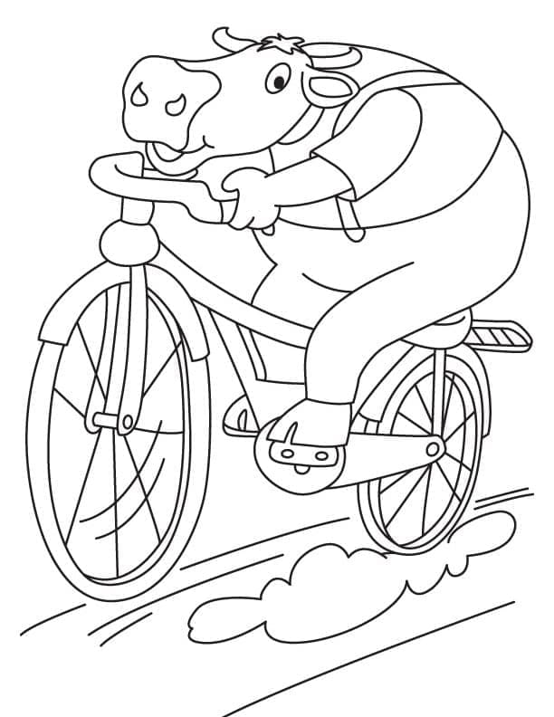 Desenho de Buffalo Anda de Bicicleta para Colorir