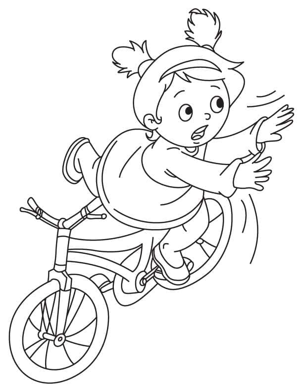 Desenho de Caindo de uma Bicicleta para Colorir