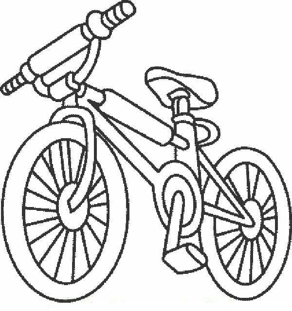 Desenho de uma Bicicleta Básica para Colorir