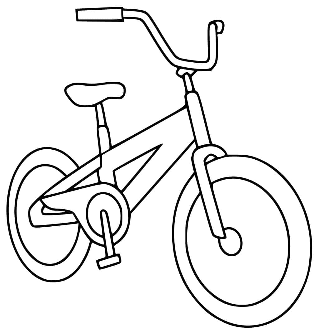 Desenho de uma Bicicleta Fácil para Colorir