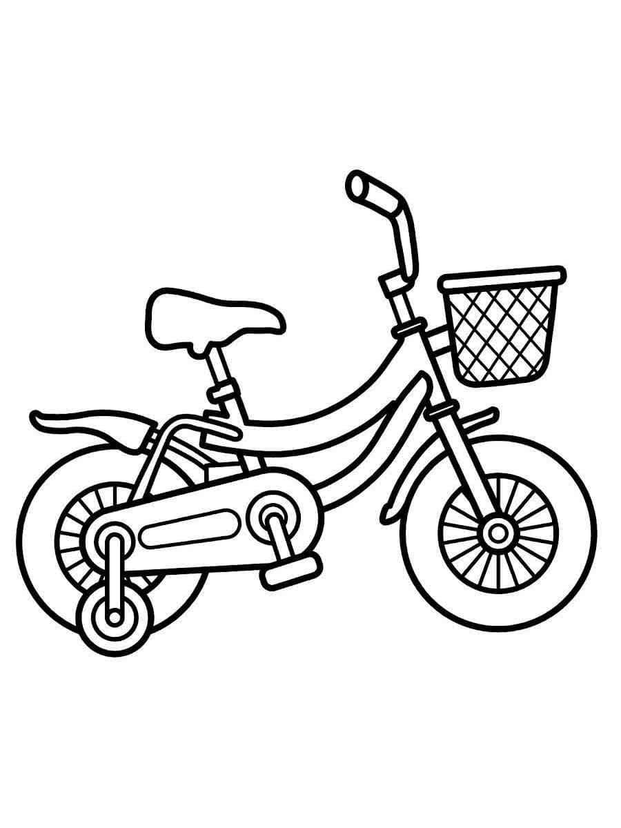 Desenho de uma Bicicleta Infantil Fofa para Colorir