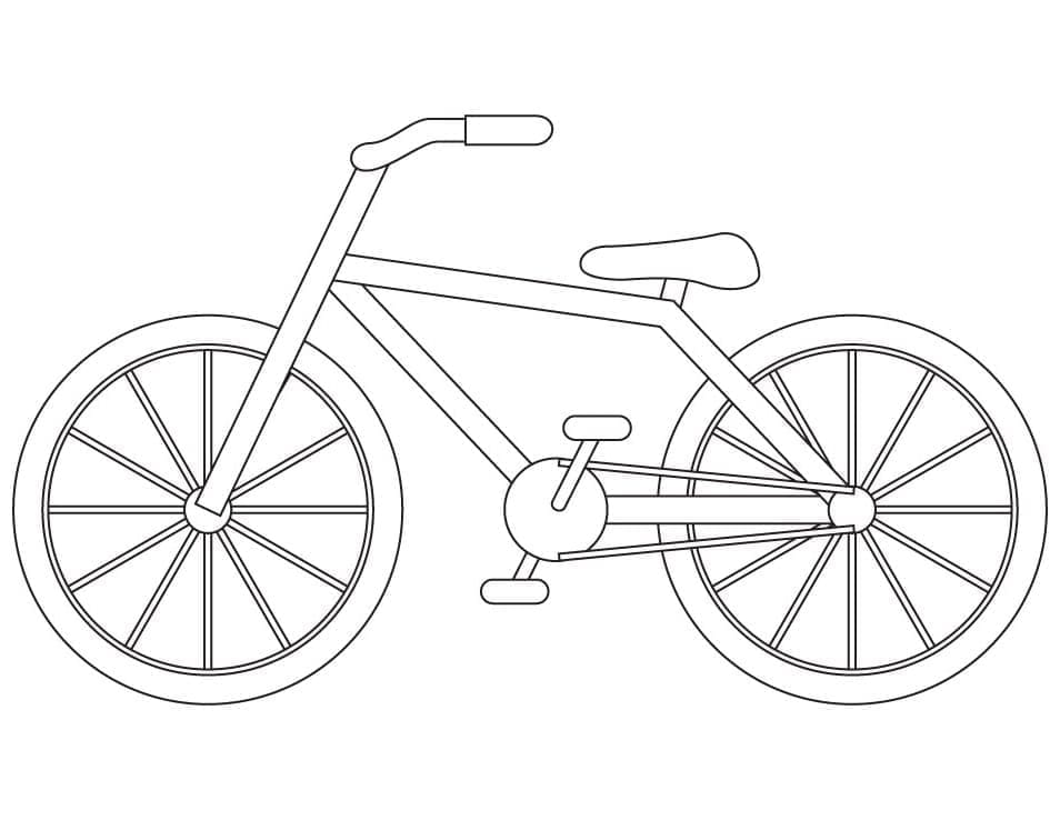 Desenho de uma Bicicleta Simples para Colorir