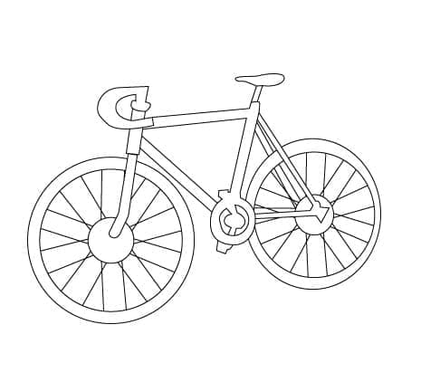 Desenho de uma Bicicleta Muito Fácil para Colorir