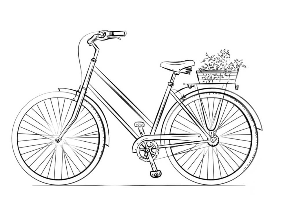 Desenho de Bicicleta Download para Imprimir e Colorir