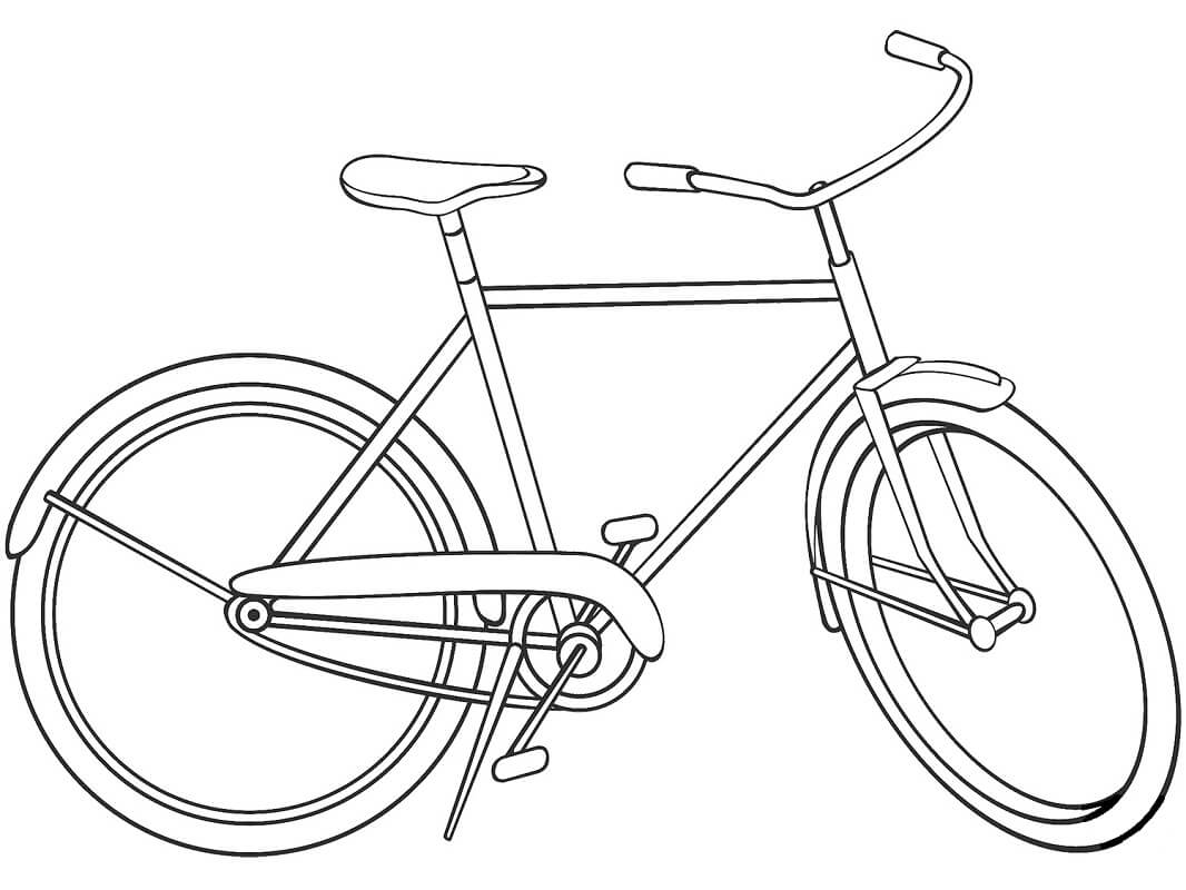 Desenho de Bicicleta Grátis para Imprimir e Colorir