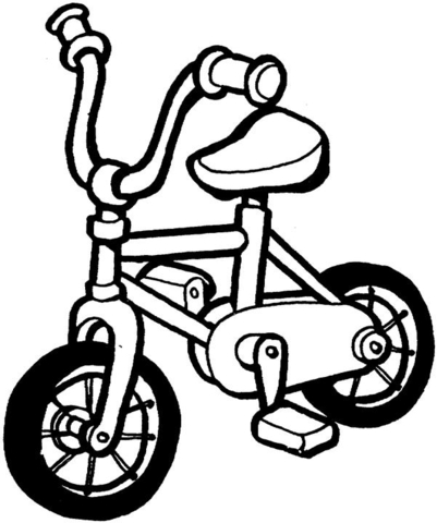 Desenho de Bicicleta Pequena Grátis para Colorir