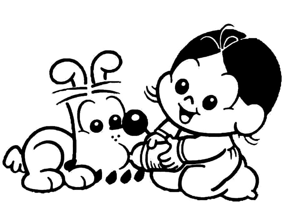 Desenho Bidu e Magali para Colorir