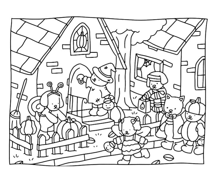 Desenho de Goods Coloring Festa do Halloween Bobbie para Colorir