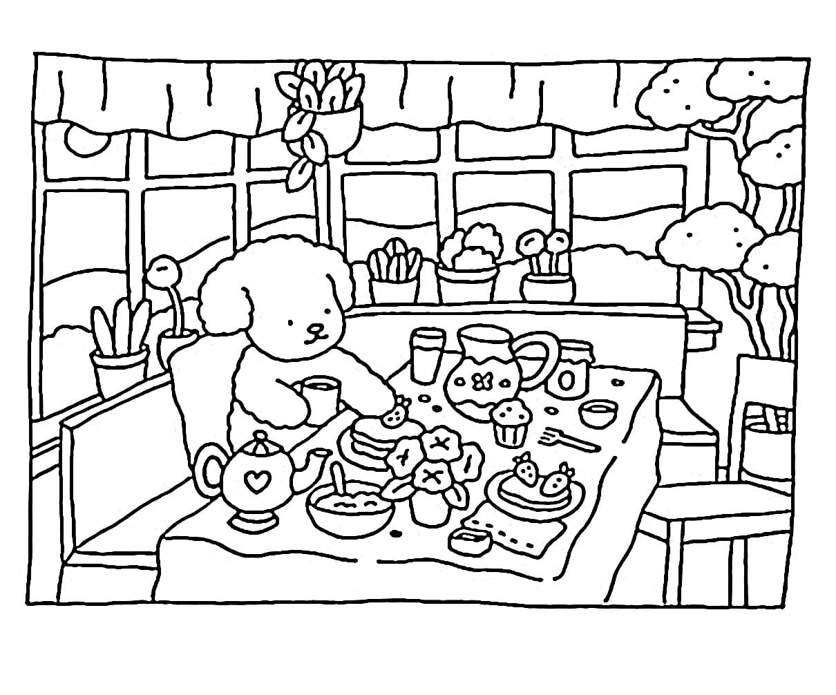 Desenho para Colorir de Bobbie Goods Café da Manhã