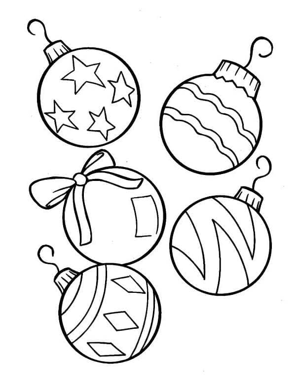 Desenho de Belas Bolas de Natal para Colorir