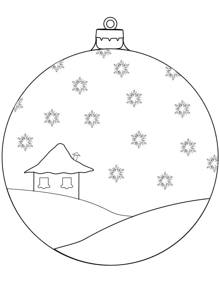Desenho de Bola de Natal Grande para Colorir e Imprimir em Pdf