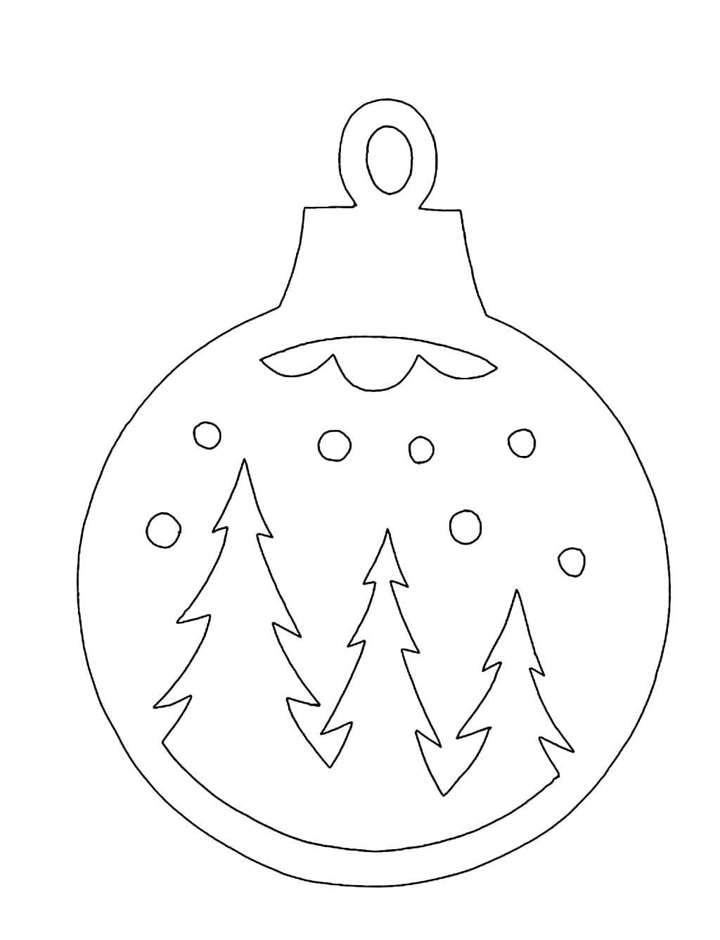 Desenho de Bola de Natal Imprimivel para Colorir