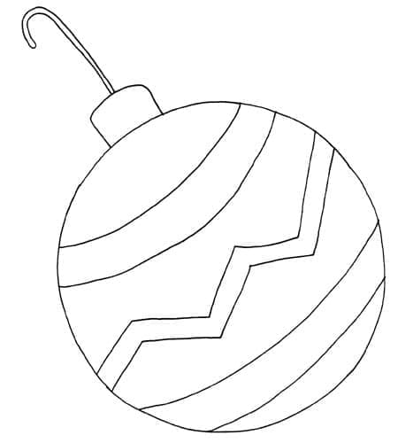 Desenho de Bola de Natal Normal para Colorir