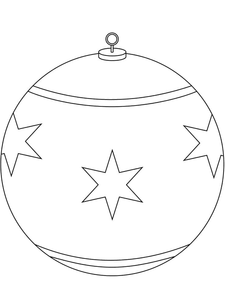 Desenho de Bola de Natal para Colorir com Lápis de Cor