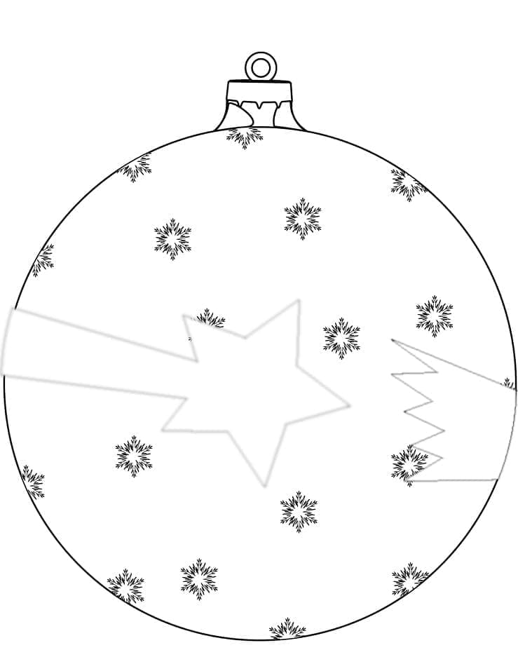 Desenho de Bola de Natal para Colorir e Imprimir em Pdf